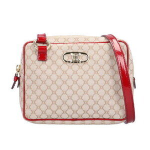 Celine Macadam Shoulder Bag Canvas Beige